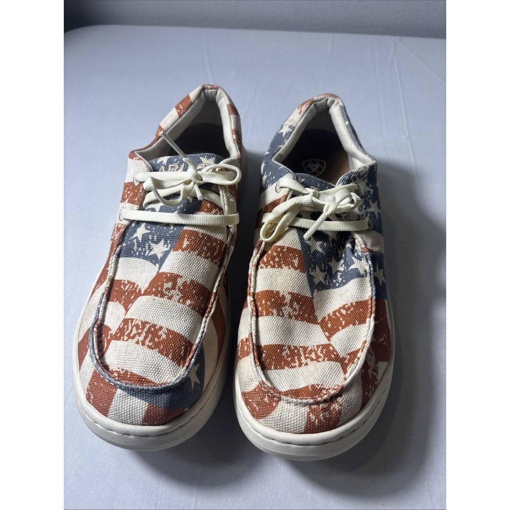Ariat Hilo Distressed Flag Lace Up Shoes Patriotic Size 10 USA America